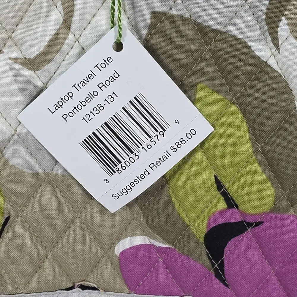 Vera Bradley Portobello Road Laptop Travel Tote Bag NWT Floral $88 MSRP